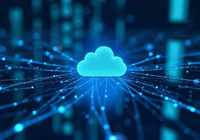 Abstract representation of digital connectivity and cloud technology